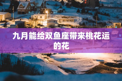 九月能给双鱼座带来桃花运的花