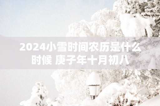 2025小雪时间农历是什么时候 庚子年十月初八