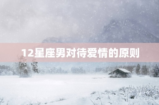12星座男对待爱情的原则