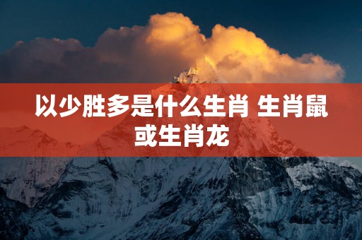 以少胜多是什么生肖 生肖鼠或生肖龙