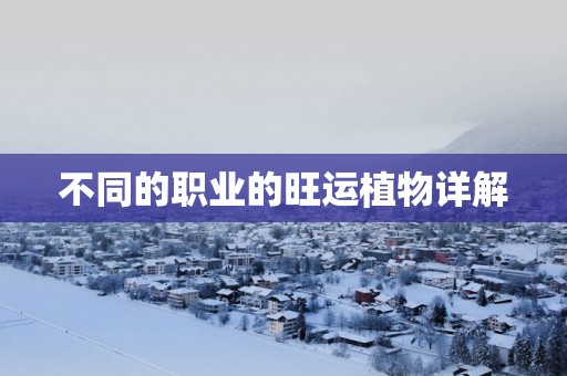 不同的职业的旺运植物详解