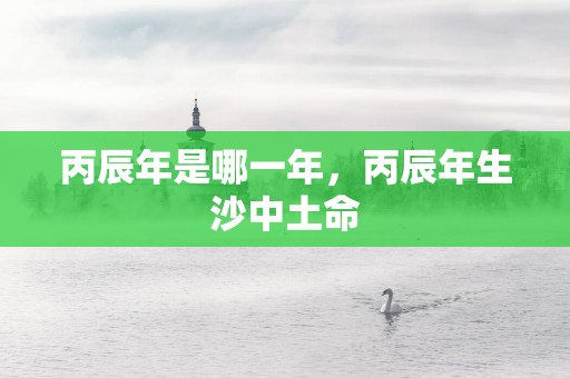 丙辰年是哪一年，丙辰年生沙中土命