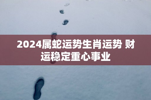 2024属蛇运势生肖运势 财运稳定重心事业