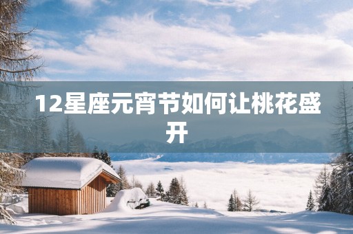 12星座元宵节如何让桃花盛开