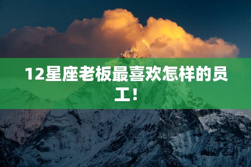 12星座老板最喜欢怎样的员工！