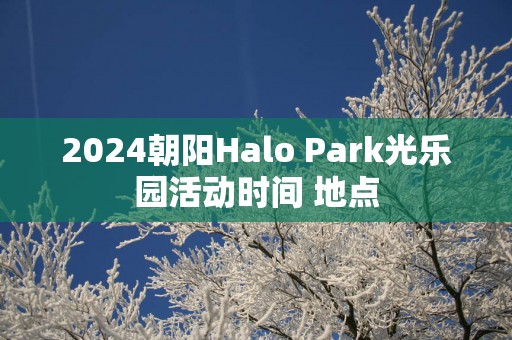 2024朝阳Halo Park光乐园活动时间 地点