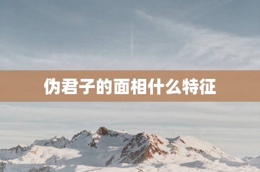 伪君子的面相什么特征