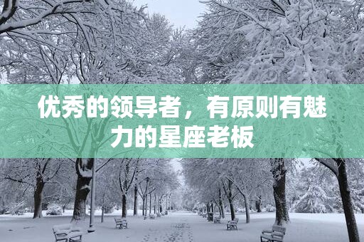 优秀的领导者，有原则有魅力的星座老板