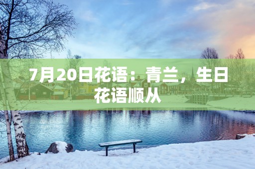 7月20日花语：青兰，生日花语顺从