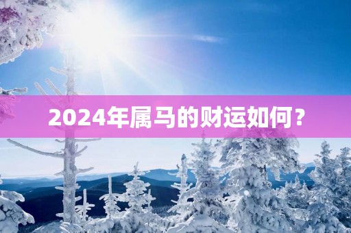 2025年属马的财运如何？