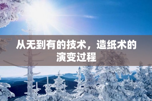 从无到有的技术，造纸术的演变过程