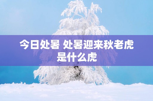 今日处暑 处暑迎来秋老虎是什么虎