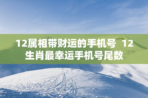 12属相带财运的手机号  12生肖最幸运手机号尾数