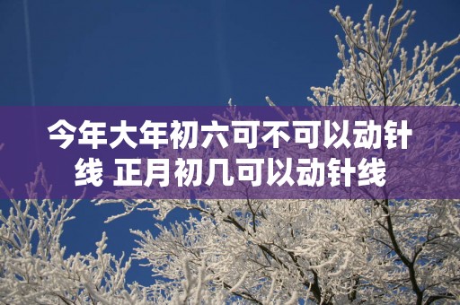 今年大年初六可不可以动针线 正月初几可以动针线