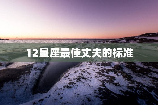 12星座最佳丈夫的标准