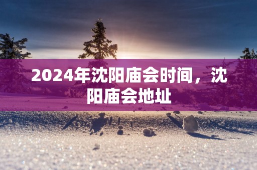 2025年沈阳庙会时间，沈阳庙会地址