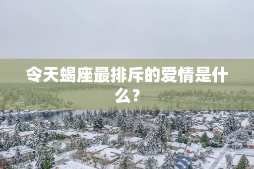 令天蝎座最排斥的爱情是什么？