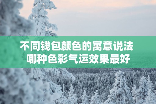 不同钱包颜色的寓意说法 哪种色彩气运效果最好