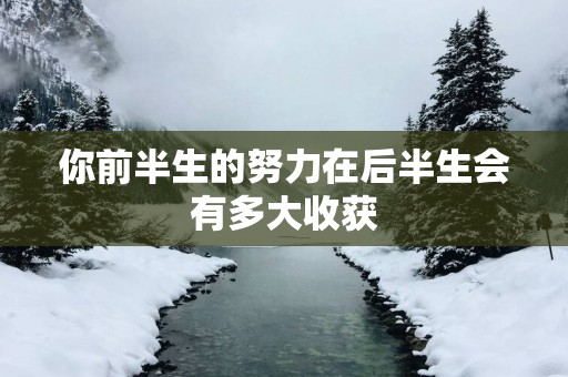 你前半生的努力在后半生会有多大收获