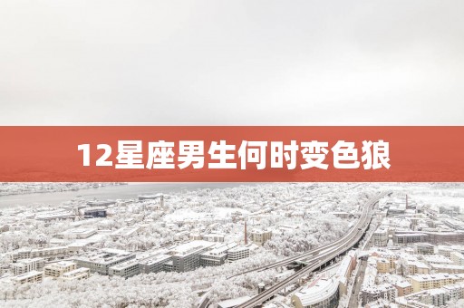 12星座男生何时变色狼