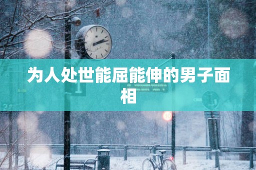 为人处世能屈能伸的男子面相