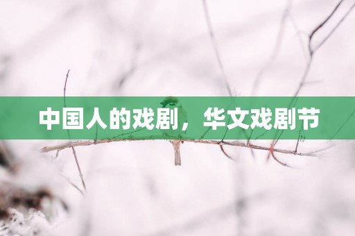 中国人的戏剧，华文戏剧节
