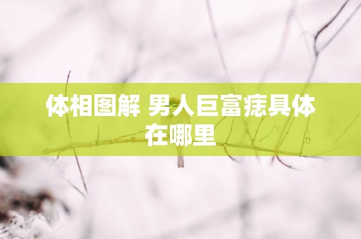 体相图解 男人巨富痣具体在哪里