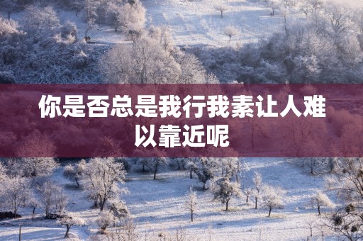 你是否总是我行我素让人难以靠近呢