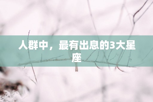人群中，最有出息的3大星座