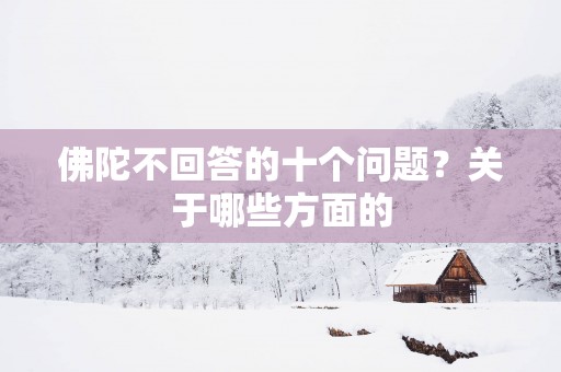 佛陀不回答的十个问题？关于哪些方面的