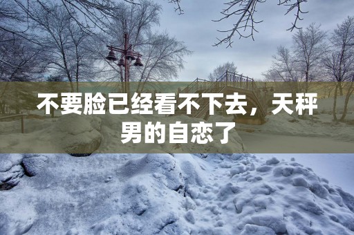 不要脸已经看不下去，天秤男的自恋了