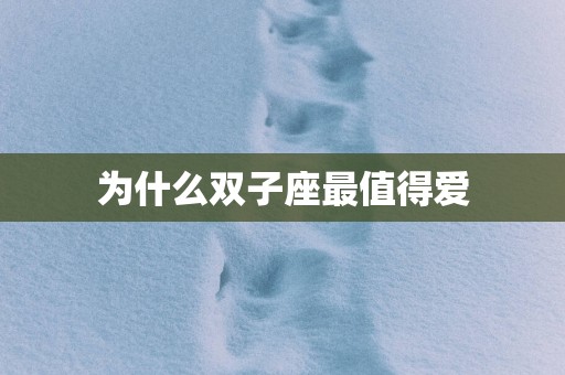为什么双子座最值得爱