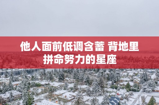 他人面前低调含蓄 背地里拼命努力的星座