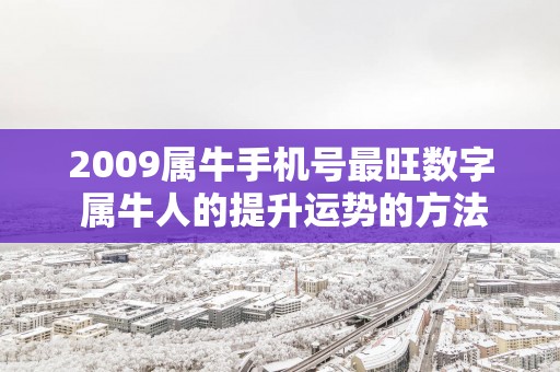 2009属牛手机号最旺数字 属牛人的提升运势的方法