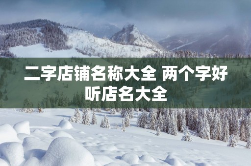 二字店铺名称大全 两个字好听店名大全