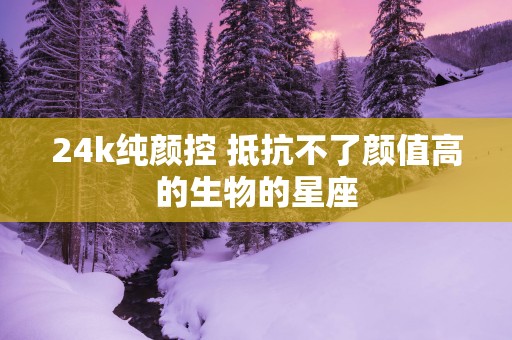 24k纯颜控 抵抗不了颜值高的生物的星座