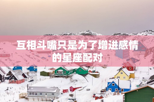 互相斗嘴只是为了增进感情的星座配对