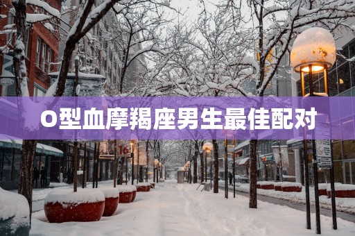 O型血摩羯座男生最佳配对