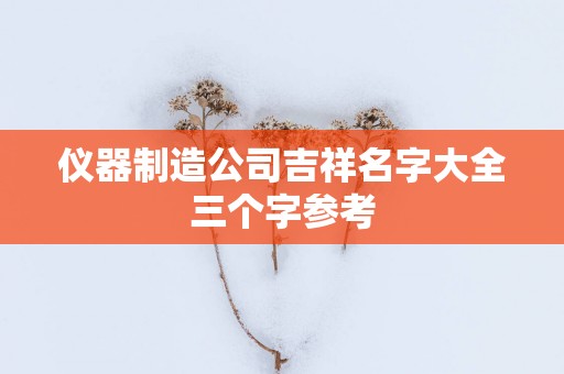 仪器制造公司吉祥名字大全三个字参考