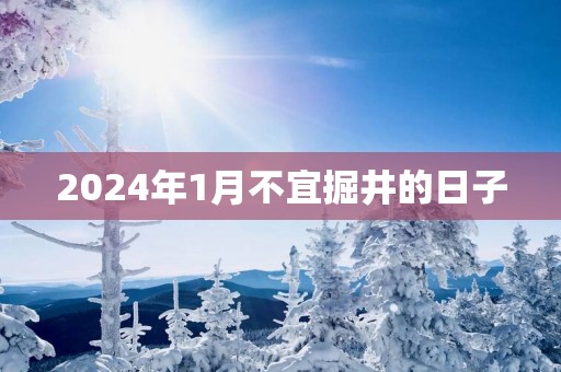 2025年1月不宜掘井的日子