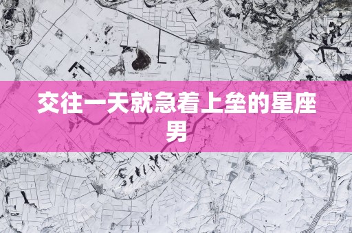 交往一天就急着上垒的星座男