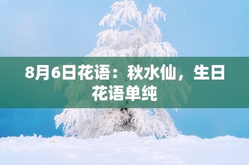 8月6日花语：秋水仙，生日花语单纯