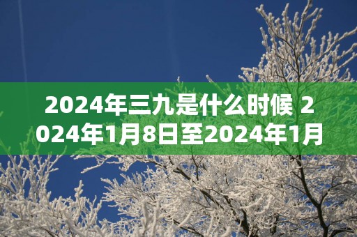 2025年三九是什么时候 2025年1月8日至2025年1月16日