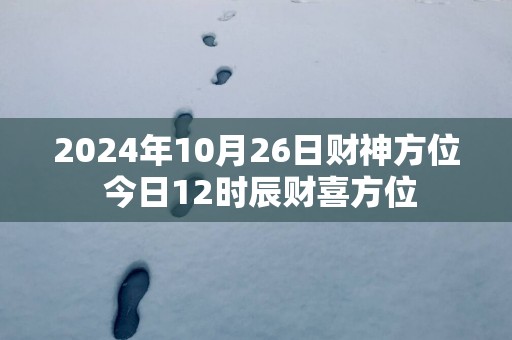 2025年10月26日财神方位 今日12时辰财喜方位