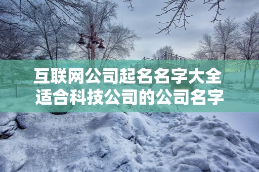 互联网公司起名名字大全 适合科技公司的公司名字