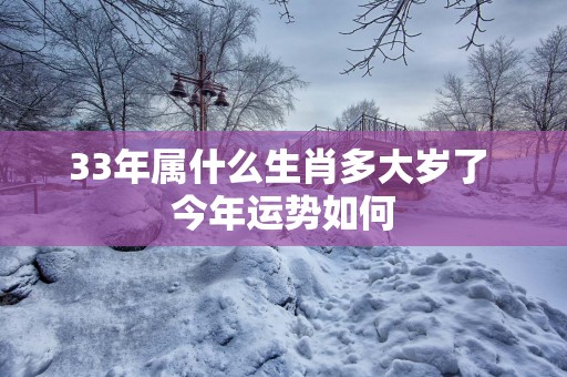 33年属什么生肖多大岁了 今年运势如何