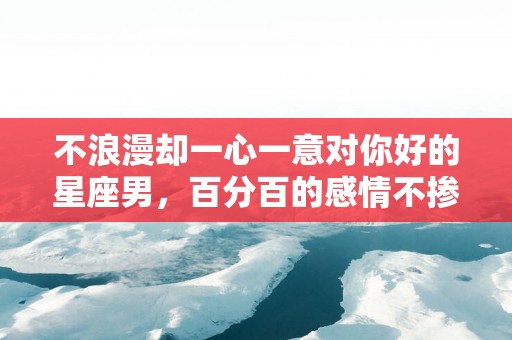 不浪漫却一心一意对你好的星座男，百分百的感情不掺一点假