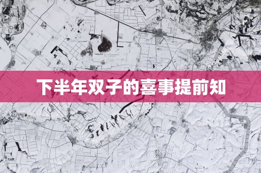 下半年双子的喜事提前知