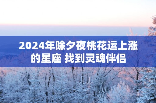 2025年除夕夜桃花运上涨的星座 找到灵魂伴侣