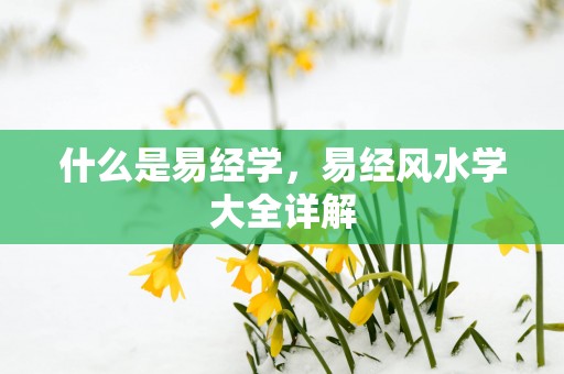 什么是易经学，易经风水学大全详解